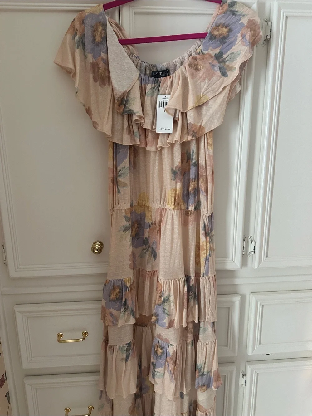 Ralph Lauren Blush Floral Tiered Ruffle Dress - Picture 1 of 2